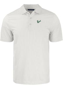 Cutter and Buck South Florida Bulls Mens White Pike Symmetry Big and Tall Polos Shirt