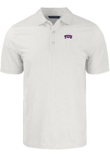 Cutter and Buck TCU Horned Frogs Mens White Pike Symmetry Big and Tall Polos Shirt