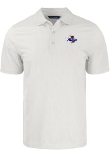 Cutter and Buck Tulsa Golden Hurricane Mens White Pike Symmetry Big and Tall Polos Shirt