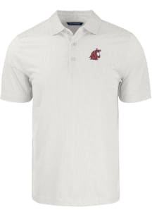 Cutter and Buck Washington State Cougars Mens White Pike Symmetry Big and Tall Polos Shirt