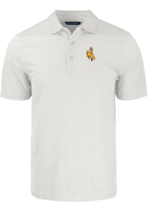Cutter and Buck Wyoming Cowboys Mens White Pike Symmetry Big and Tall Polos Shirt