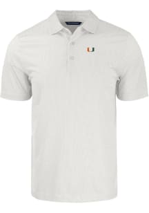 Cutter and Buck Miami Hurricanes Big and Tall White Pike Symmetry Big and Tall Golf Shirt