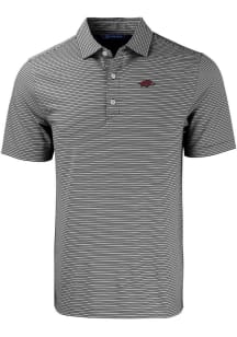 Cutter and Buck Arkansas Razorbacks Black Forge Double Stripe Big and Tall Polo