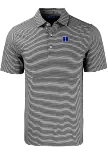 Cutter and Buck Duke Blue Devils Black Forge Double Stripe Big and Tall Polo