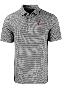 Cutter and Buck Louisville Cardinals Black Forge Double Stripe Big and Tall Polo