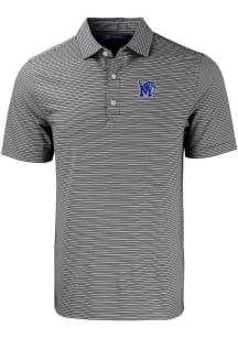 Cutter and Buck Memphis Tigers Mens Black Forge Double Stripe Big and Tall Polos Shirt
