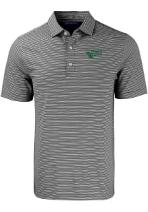 Cutter and Buck North Texas Mean Green Mens Black Forge Double Stripe Big and Tall Polos Shirt