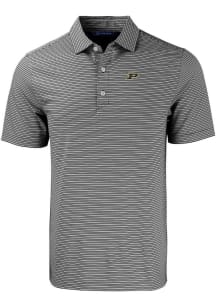 Cutter and Buck Purdue Boilermakers Mens Black Forge Double Stripe Big and Tall Polos Shirt