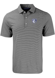 Cutter and Buck Saint Louis Billikens Mens Black Forge Double Stripe Big and Tall Polos Shirt