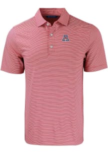 Cutter and Buck Arizona Wildcats Mens Red Forge Double Stripe Big and Tall Polos Shirt