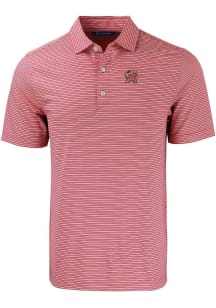 Cutter and Buck Maryland Terrapins Mens Red Forge Double Stripe Big and Tall Polos Shirt