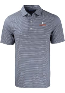 Cutter and Buck Illinois Fighting Illini Mens Navy Blue Forge Double Stripe Big and Tall Polos S..