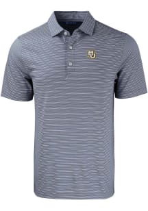 Cutter and Buck Marquette Golden Eagles Mens Navy Blue Forge Double Stripe Big and Tall Polos Sh..