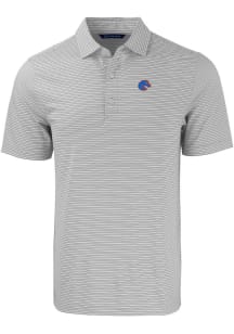 Cutter and Buck Boise State Broncos Mens Grey Forge Double Stripe Big and Tall Polos Shirt