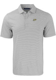 Cutter and Buck Purdue Boilermakers Mens Grey Forge Double Stripe Big and Tall Polos Shirt