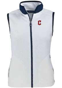 Cutter and Buck Cleveland Guardians Womens Grey C Logo Cascade Sherpa Vest
