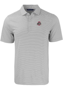 Cutter and Buck Ohio State Buckeyes Mens Grey Forge Double Stripe Big and Tall Polos Shirt