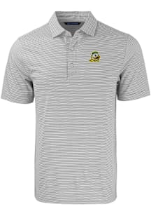 Cutter and Buck Oregon Ducks Grey Forge Double Stripe Big and Tall Polo