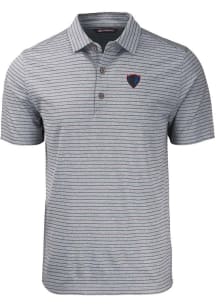 Cutter and Buck DePaul Blue Demons Mens Black Forge Heather Stripe Big and Tall Polos Shirt