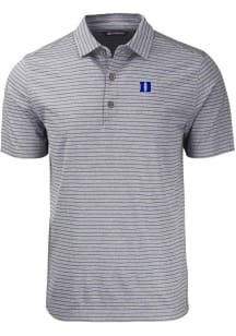Cutter and Buck Duke Blue Devils Black Forge Heather Stripe Big and Tall Polo