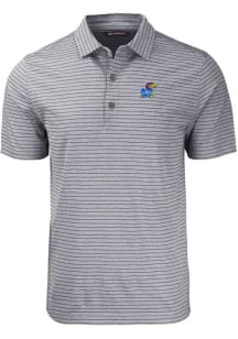 Cutter and Buck Kansas Jayhawks Mens Black Forge Heather Stripe Big and Tall Polos Shirt