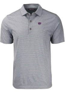 Cutter and Buck K-State Wildcats Mens Black Forge Heather Stripe Big and Tall Polos Shirt