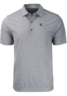 Cutter and Buck Louisiana Tech Bulldogs Mens Black Forge Heather Stripe Big and Tall Polos Shirt
