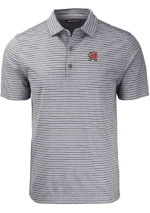 Cutter and Buck Maryland Terrapins Mens Black Forge Heather Stripe Big and Tall Polos Shirt