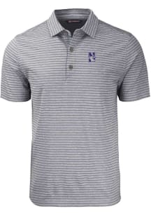 Cutter and Buck Northwestern Wildcats Mens Black Forge Heather Stripe Big and Tall Polos Shirt