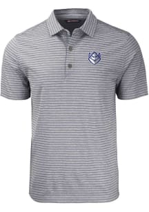 Cutter and Buck Saint Louis Billikens Mens Black Forge Heather Stripe Big and Tall Polos Shirt