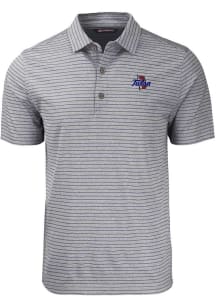 Cutter and Buck Tulsa Golden Hurricane Mens Black Forge Heather Stripe Big and Tall Polos Shirt