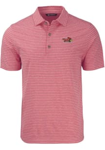 Cutter and Buck Illinois State Redbirds Mens Red Forge Heather Stripe Big and Tall Polos Shirt