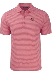 Cutter and Buck Maryland Terrapins Mens Red Forge Heather Stripe Big and Tall Polos Shirt