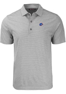 Cutter and Buck Boise State Broncos Mens Grey Forge Heather Stripe Big and Tall Polos Shirt