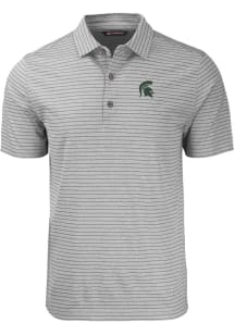 Cutter and Buck Michigan State Spartans Mens Grey Forge Heather Stripe Big and Tall Polos Shirt