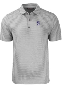 Cutter and Buck Northwestern Wildcats Mens Grey Forge Heather Stripe Big and Tall Polos Shirt