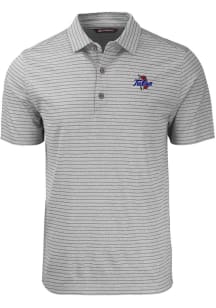 Cutter and Buck Tulsa Golden Hurricane Mens Grey Forge Heather Stripe Big and Tall Polos Shirt