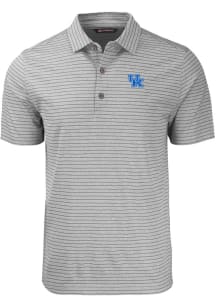 Cutter and Buck Kentucky Wildcats Big and Tall Grey Forge Heather Stripe Big and Tall Golf Shirt