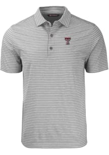 Cutter and Buck Texas Tech Red Raiders Grey Forge Heather Stripe Big and Tall Polo