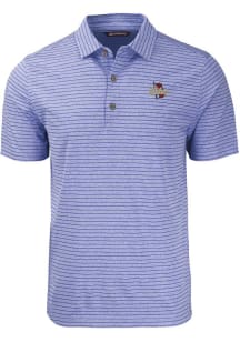 Cutter and Buck Tulsa Golden Hurricane Mens Blue Forge Heather Stripe Big and Tall Polos Shirt