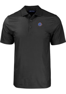 Cutter and Buck Boise State Broncos Mens Black Pike Eco Geo Print Big and Tall Polos Shirt