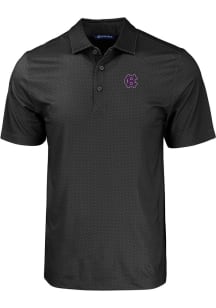 Cutter and Buck Holy Cross Crusaders Mens Black Pike Eco Geo Print Big and Tall Polos Shirt