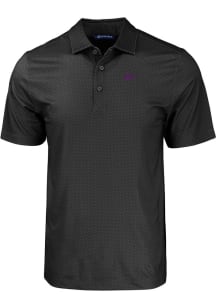 Cutter and Buck K-State Wildcats Mens Black Pike Eco Geo Print Big and Tall Polos Shirt