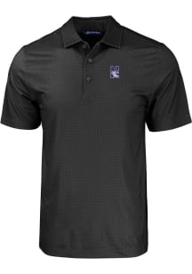 Cutter and Buck Northwestern Wildcats Mens Black Pike Eco Geo Print Big and Tall Polos Shirt