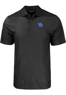 Cutter and Buck Kentucky Wildcats Big and Tall Black Pike Eco Geo Print Big and Tall Golf Shirt