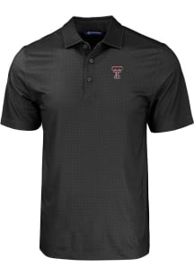 Cutter and Buck Texas Tech Red Raiders Big and Tall Black Pike Eco Geo Print Big and Tall Golf S..