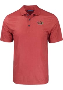 Cutter and Buck Illinois State Redbirds Mens Red Pike Eco Geo Print Big and Tall Polos Shirt