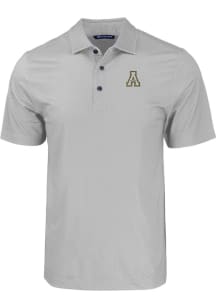 Cutter and Buck Appalachian State Mountaineers Mens Grey Pike Eco Geo Print Big and Tall Polos S..