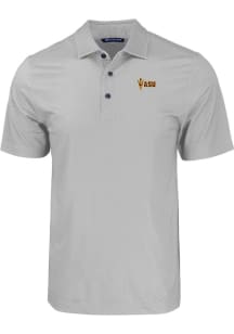 Cutter and Buck Arizona State Sun Devils Mens Grey Pike Eco Geo Print Big and Tall Polos Shirt