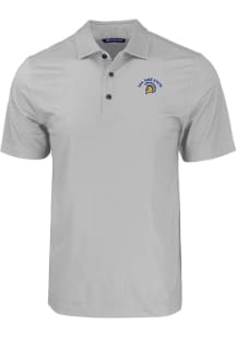 Cutter and Buck San Jose State Spartans Mens Grey Pike Eco Geo Print Big and Tall Polos Shirt